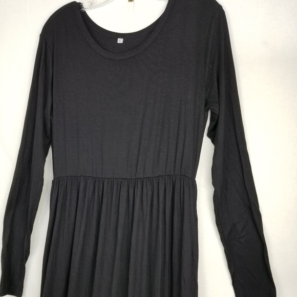 NEW Black Scoop Back Maxi Lounge Dress Sz L - Picture 8 of 10